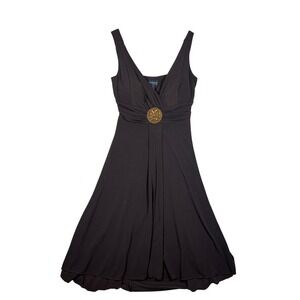 Y2K En Focus‎ Studio Brown Dress Boho Size 6 Sleeveless Fit & Flare Party 6